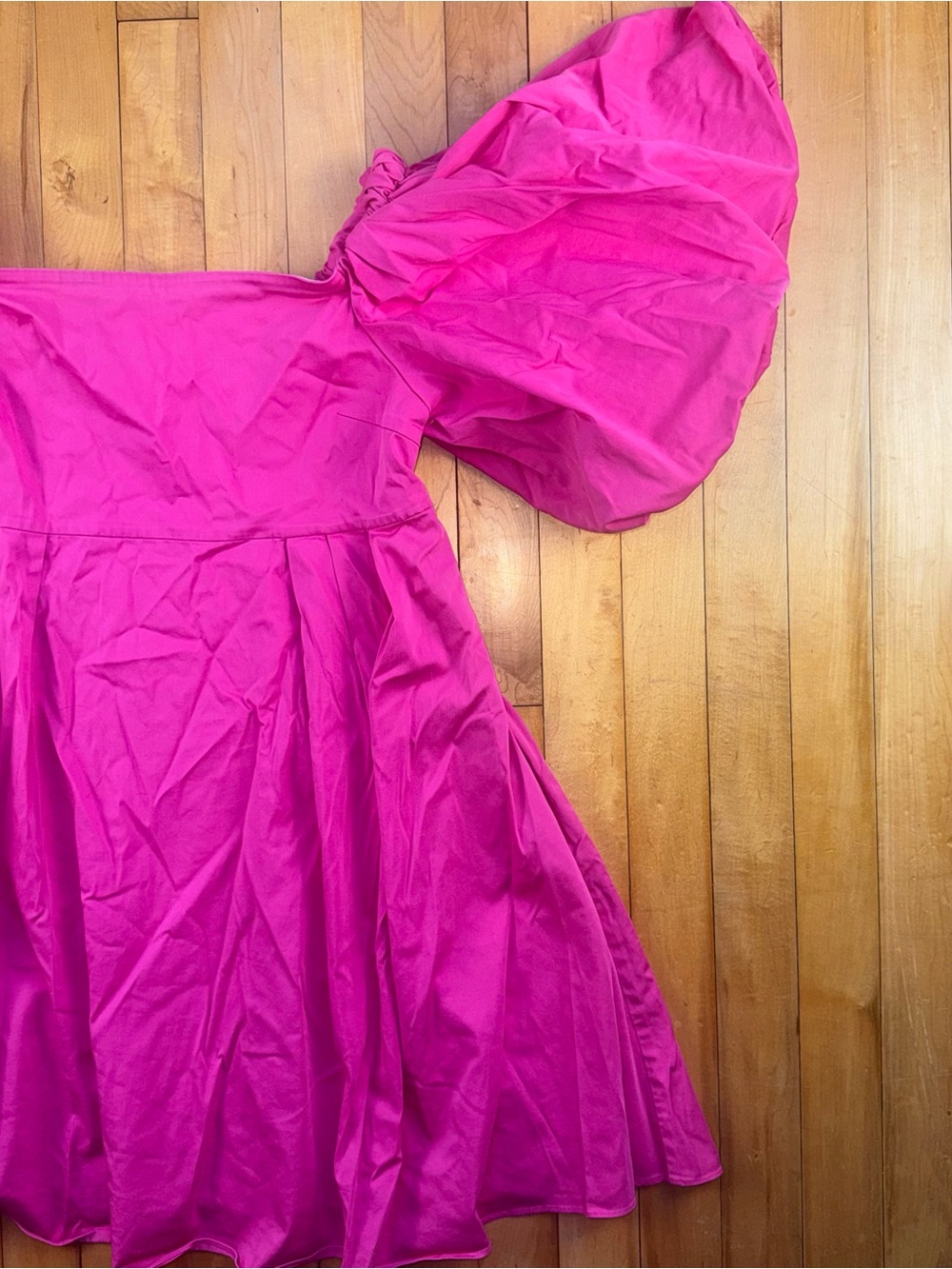 Peter Som Hot Pink Puff-Sleeve Party Dress